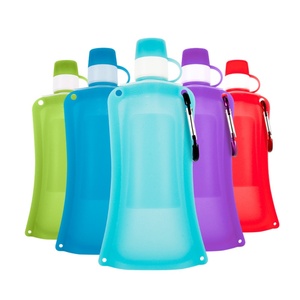 Bouteille d'eau pliable en silicone de 500 ml, étanche, portable, pour le camping en plein air, sac étanche pliable pour la randonnée et les voyages - Product Image 1