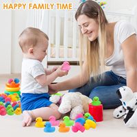 Mini canard de bain multicolore en vrac flotteur canard bébé jouet de bain pour douche fête d'anniversaire faveurs cadeau salle de classe été plage piscine fête