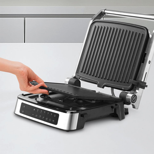 電気グリルデジタルスクリーン<span class=keywords><strong>5</strong></span>プリセットプログラム、タッチスクリーン、180 ° オープニング、タイマー、高さ調整可能フローティングヒンジシステム - Product Image 3