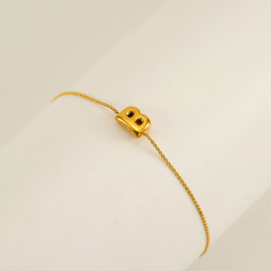 Pulseras y Brazaletes de Moda al por Mayor de Acero Inoxidable 316L con Baño de Oro de 14k y 18k, Pequeños y Delicados con Letras para Mujer - Product Image 3