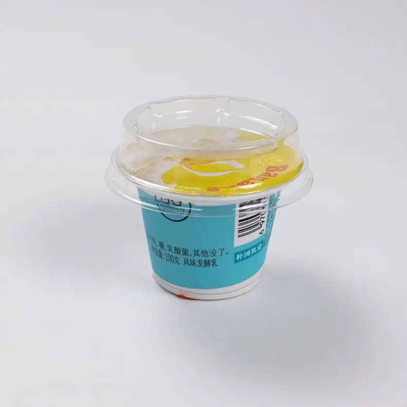100Ml Pp Iml Kleur Bedrukt Voedsel Plastic Verpakking Iml Yoghurt Beker Met Deksel