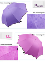 Parapluie à changement de couleur avec logo personnalisé, coupe-vent, pliable manuel, pour la pluie et le soleil, idéal pour les voyages, les affaires, cadeau promotionnel, fournisseur en gros
