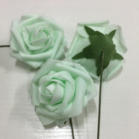 Prix de gros Nicro, roses artificielles en PE colorées de 8 cm avec tige, fleurs artificielles pour bouquet de mariée, décoration de mariage, fournitures pour fêtes