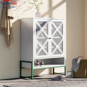 Meuble à chaussures moderne pour entrée, simple, à double porte, en panneaux de bois avec MDF - Product Image 4