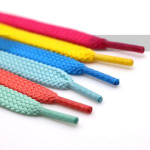 Lacets plats épais de 8 mm en polyester, lacets de remplacement colorés pour baskets, chaussures décontractées, vente en gros, design double couche - Product Image 3