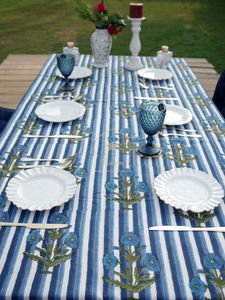 Afshaan Nappe de table style naturel imprimé floral décoration de la maison mariage jardin fête chemin de table napperon - Product Image 3