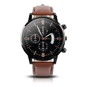 Nouvelle montre à quartz de haute qualité pour hommes Bracelet personnalisable en cuir pour hommes
