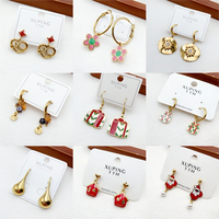 Anting-anting gantung baja tahan karat bertema liburan trendi XUPING untuk pernikahan dan pesta, grosir langsung dari pabrik perhiasan wanita.