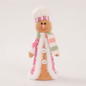 Décoration de Noël 2025 : Bonhomme en pain d'épices en peluche tricoté, mignon, idéal comme cadeau et ornement de Noël - Product Image 5