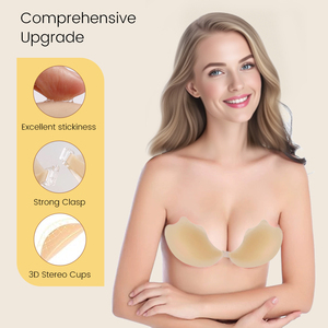 Hot Bán Buôn Hình Dạng Vỏ Phụ Nữ Phía Trước Mở Tiếp xúc Núm Vú Cup Áo Ngực Thoải Mái Vô Hình Strapless Silicone Áo Ngực - Product Image 4