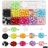 365 pièces bricolage perruque Dreadlock ensemble d'accessoires perle à facettes colorées petites perles en plastique enfilées outil de cheveux en boîte outils d'extension de cheveux