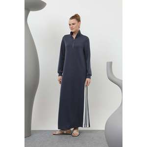 Vestido Midi con Cierre y Detalles Tiktak para Mujer LOREEN - Prenda Casual Elegante en Color Índigo con Ajuste Cómodo, Modelo 20600ELB - Product Image 1