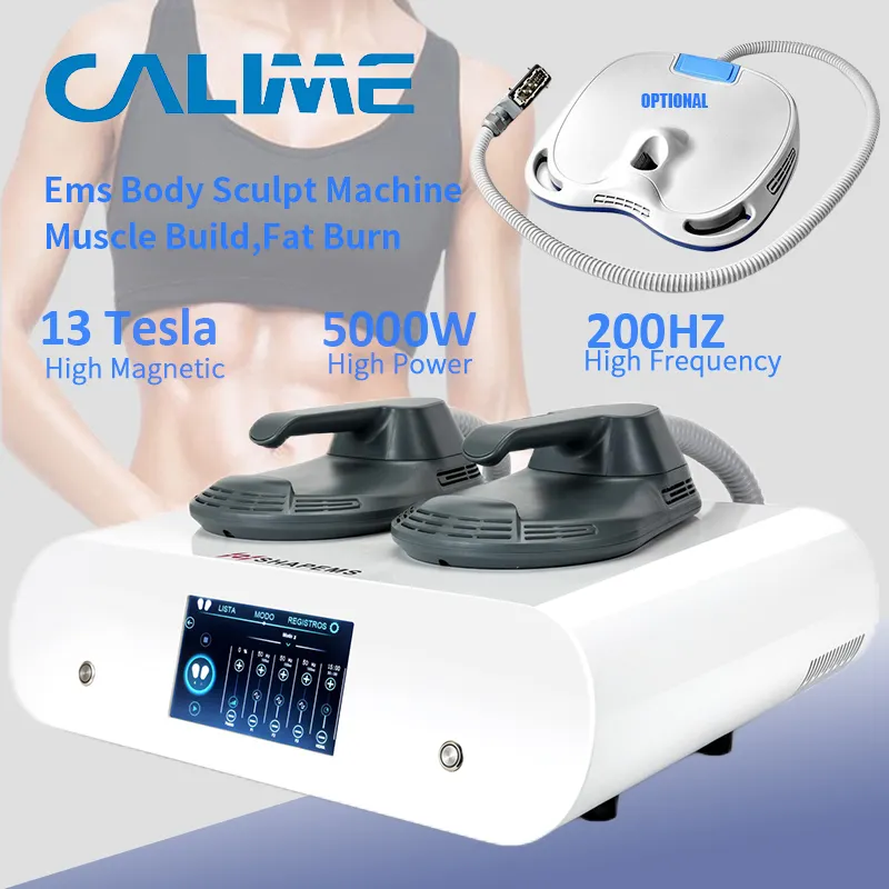 Hotsale Homeuse 2 Handvatten 13 Tesla 5000W Ems Body Fitness Ems Spierstimulator Bouwen Lichaamsvorm Slanke Sculpt Emslike Rf-Machine