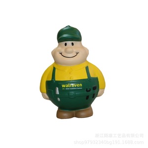 PU <b>Foam</b> Repairman Figure Stress Relief Toy Keychain Cartoon Design Molding <b>Craft</b> - Product Image 5