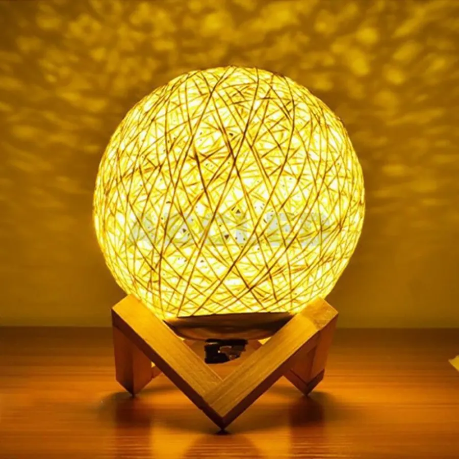 Rotan Takraw Night Light Verjaardagscadeau Creatieve Lamp Meisjes Slaapkamer Decoratie Sfeer Usb Interface Nachtlampje