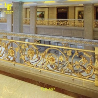 Nouvellement conçu TLK-A97 revêtement de sol intérieur mains courantes d'escalier villa à cadre en acier léger européen avec garde-corps de balcon en laiton coulé