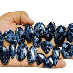 พลอยพีเทอร์ไซต์สีน้ำเงินธรรมชาติคุณภาพสูงขายส่ง MAHNAJGEMS แบบหลวม ทรงคาโบชอง รับประกันคุณภาพโดยผู้เชี่ยวชาญ ปรับขนาดได้ตามต้องการ - Product Image 1
