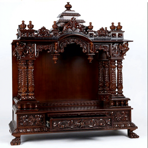 Traditional Large Size Teak Wood <b>Mandir</b> Hindu Teak Wood High Carved <b>Mandir</b> for Home Premium Quality TeakWood Temple for Sale USA - Product Image 4