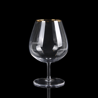 Verres à vin sans pied personnalisés avec logo, fabricants de verres à vin italiens en cristal taillé à la main en or 18 carats
