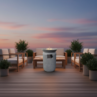 Profitez d'un foyer au propane en forme de colonne, table à feu extérieure autoportante pour la décoration du jardin, écologique
