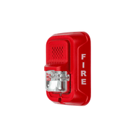 Avertisseur sonore et lumineux LED P2RLED pour système d'alarme incendie, montage mural 2 fils, homologué UL/FM, 24 V CC, luminosité sélectionnable 15-185 cd