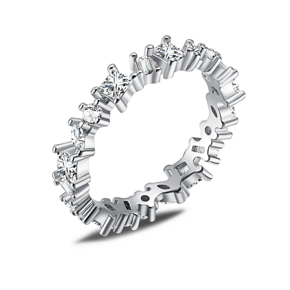 Dylam Factory Großhandel NO MOQ Edelstein Ring Engagement 925 Sterling Silber Rhodiniert Custom Logo Luxus ringe CZ Diamond