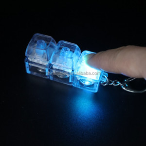 High-transparency Luminous Plastic Square Stress-relief Toy <b>Mechanical</b> <b>Keyboard</b> Keychain with 4-Key Button Cap - Product Image 1
