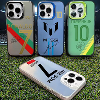 Prix d'usine N°7 Messi N° 8 Coques de téléphone portable Laser Football Star pour XR XS 11 12 13 Mini 14 15 16 Pro PC
