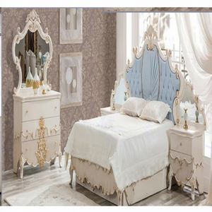 ชุดเฟอร์นิเจอร์ห้องนอนสีขาวสไตล์โมเดิร์น  ชุดเฟอร์นิเจอร์ห้องนอนไม้สักแกะสลักด้วยมือสุดพิเศษ สำหรับบ้านพักขนาดใหญ่ - Product Image 1