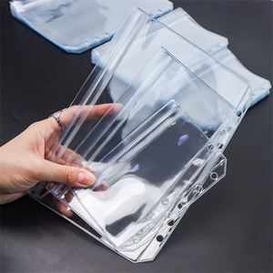 Buste con Cerniera in PVC Trasparente A5 A6 A7 con 2 Tasche, Chiusura Piatta e Tasca Laterale Senza Cerniera, Buste Portadenaro - Product Image 2