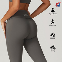Leggings de sport personnalisés en nylon et élasthanne pour fitness et gym, taille haute, effet push-up, évasés pour le yoga