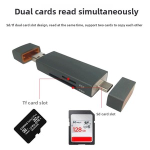 Đầu đọc thẻ mini hai trong một tốc độ cao hỗ trợ OTG cho điện thoại di động Loại C USB3.0 để cài đặt bên ngoài thẻ SD/TF - Product Image 3