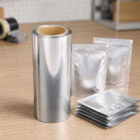 Film d'emballage réfléchissant en aluminium, feuille d'aluminium VMPET laminée PE, substrat isolant thermoscellable pour machine de fabrication de sacs automatique