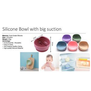 Bowl de Treinamento Antiderrapante de Silicone Personalizado para Bebês, Utensílios de Mesa para Crianças com Ventosa - Product Image 2