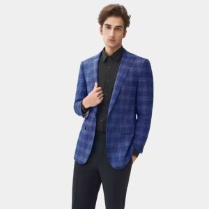 Abiti e Blazer da <span class=keywords><strong>Uomo</strong></span> Formali di Alta Qualità, Slim Fit, Blu Chiaro, Taglie Forti, in Viscosa/Poliestere - Product Image 1