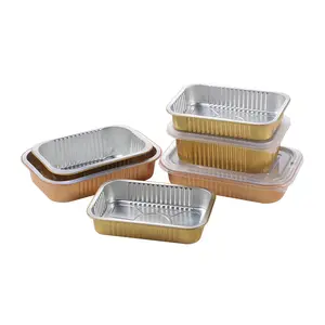 Aluminum foil rectangular box barbecue tinfoil baked rice takeaway packing lunch box disposable lunch box