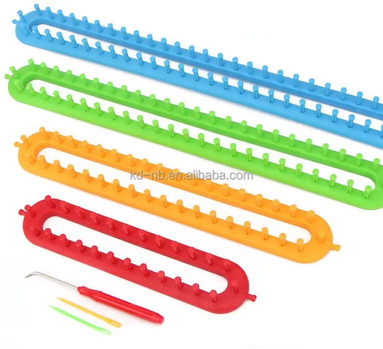 Tığ Hooks ile DIY araçları plastik örgü tezgah kiti Set kanca aracı örgü İğneler için şapka