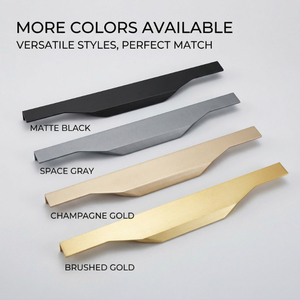 Kenop Pintu Kabinet Minimalis Italia Modern, Gagang Laci Tanpa Slot, Gagang Kabinet Lemari dari Aluminium Alloy, Mudah Dipasang - Product Image 5