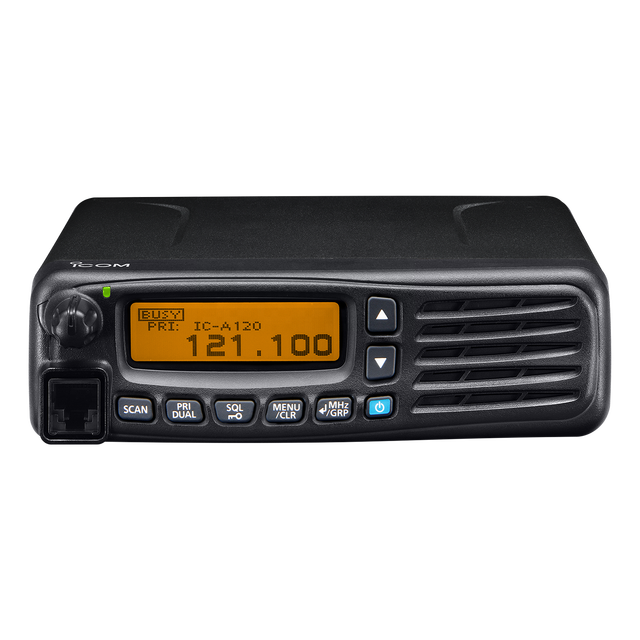 Icom IC-A120E Top-performance Mobile VHF Airband Radio IP54 Long Range Aviation Transceiver with Noise Cancelling & BT