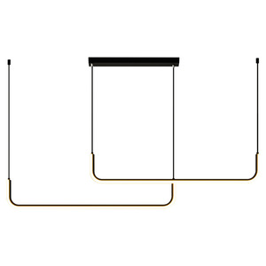 Lampadari a Striscia LED di Alta Qualità per Sala da Pranzo, Camera da Letto e Hotel, Luci Moderne a Linea e Sospensione, Barra Nera Orizzontale 1m - Product Image 2
