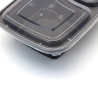 Échantillon gratuit de boîtes en plastique pour la préparation de repas à 2 compartiments sans BPA avec couvercles Récipients empilables durables