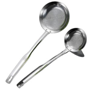 Cuchara coladora de aceite de acero inoxidable 304, filtro de cocina de tamaño pequeño y grande para filtrar aceite de cocina - Product Image 5