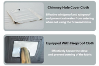 Tente gonflable imperméable pour glamping 4 saisons avec cheminée et auvent pour 2/4/6/8 personnes adultes, camping en plein air