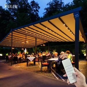 Bâche en PVC pour l'extérieur, un espace de protection maximale de 12m, toit rétractable, pergola avec lampes LED - Product Image 2