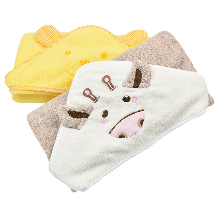 All'ingrosso della fabbrica di alta qualità del cotone del bambino asciugamano da bagno logo personalizzato con cappuccio accappatoio per i bambini