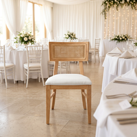 Nouvelle chaise empilable en bois de bouleau et rotin Bjflamingo, chaise de banquet de mariage en bois avec coussin de siège amovible
