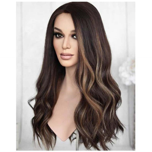 Balayage Damen Echthaar-Perücken-Topper, Echthaar-Haarersatz-Toupet-Systeme, Heißer Verkauf, Braunes Europäisches Echthaar, Glatte Seidenbasis-Perücke - Product Image 2
