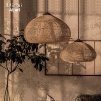 Lámpara Colgante de Mimbre Tejida a Mano, Estilo Japonés Wabi-Sabi, para Hotel, Restaurante, Salón de Té, Tienda de Hot Pot