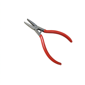 SUNTOOLS/STIPL <b>5</b>" <b>Iron</b> Flat Nose Pliers Jewelry Setting Tool for DIY Red Handle - Product Image 1