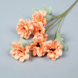 Ramo de flores de rosas de seda naranja quemado artificial realista arreglo de boda y ramo de novia centro de mesa para Navidad - Product Image 6